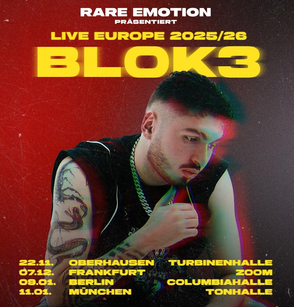 Der angesagte Künstler Blok3 bringt seine energiegeladenen Live-Shows nach Deutschland. Am 11.01.2026 tritt er in München in der Tonhalle auf. Fans können sich auf eine kraftvolle Performance volle…