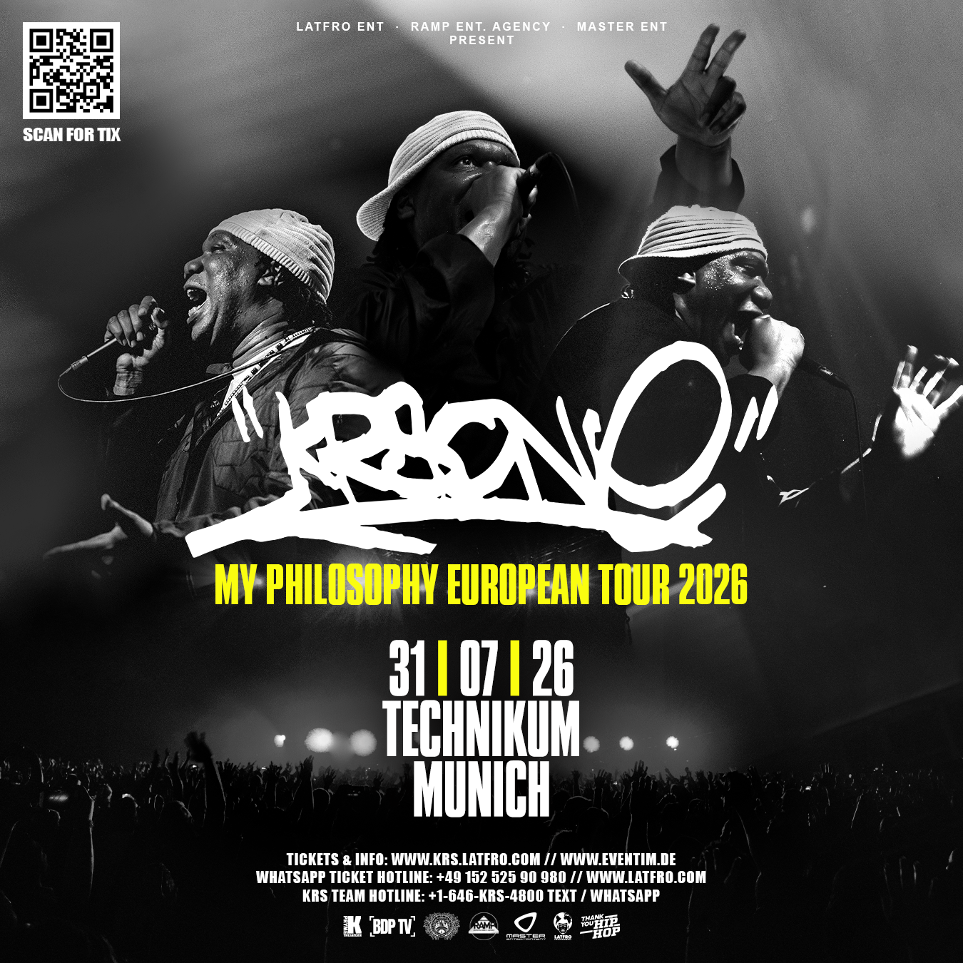 KRS-One KÜNDIGT SEINE GROSSE 40-STÄDTE-„MY PHILOSOPHY“ EUROPATOUR AN | JUNI–AUGUST 2026 Nach Jahrzehnten kultureller Bedeutung und prägenden Releases geht KRS-One–The Teacha, Architekt des Boom-Bap…