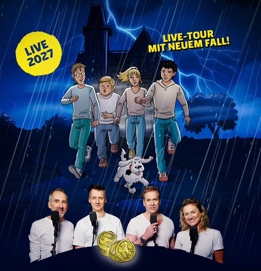 Auch 2027 gehen Tim, Karl, Klößchen und Gaby wieder auf große Live-Tour – mit einem komplett neuen Fall, der die Fans mitten hineinzieht ins nächste TKKG Abenteuer. In vielen deutschen Städten erle…