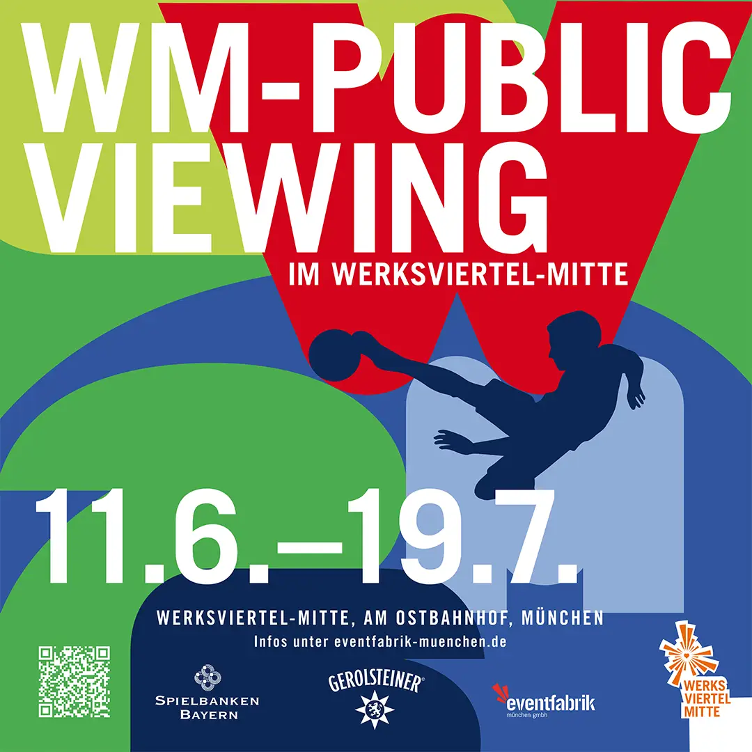 21:00 Uhr: Mexiko – Südafrika Erlebe internationale Fußballstimmung im Werksviertel-Mitte. Ausgewählte Spiele werden live auf einer 45qm großen LED-Wand übertragen und sorgen für echte Stadionatmos…