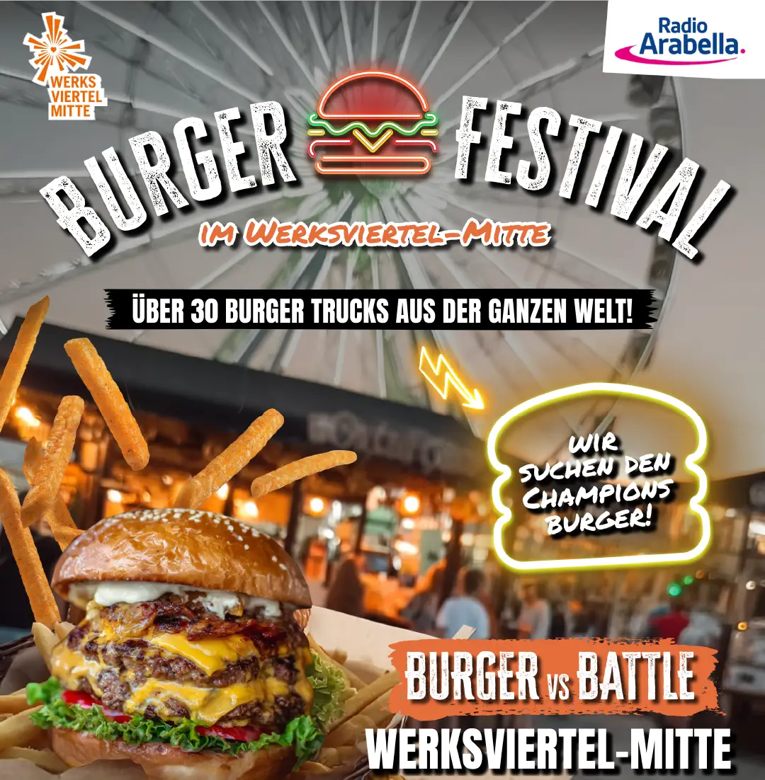 Das Burger Champion Festival kommt ins Werksviertel-Mitte München! Vom 04.06. bis 07.06. verwandelt sich das Werksviertel-Mitte vier Tage lang in das Paradies für alle Burger-Liebhaber. Über 20 Foo…